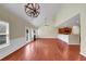 Elegant living room with hardwood floors, fireplace, and open floor plan at 275 Creek View Ln, Acworth, GA 30102