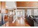 Kitchen with granite countertops and hardwood floors at 3795 Greenside Ct, Dacula, GA 30019