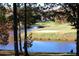 Beautiful view of the golf course from the property with water feature, sand traps, and manicured lawns at 3711 Club Nw Dr, Kennesaw, GA 30144