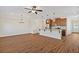 Open-concept living area with hardwood floors, recessed lighting, and a kitchen with island at 2881 Grandin Way, Marietta, GA 30008