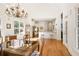 Dining room with hardwood floors and a view of the kitchen at 6163 Talmadge Nw Run, Acworth, GA 30101