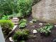 Landscaping with mulched garden, brick wall and steps at 6163 Talmadge Nw Run, Acworth, GA 30101