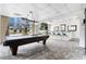 Game room featuring a pool table with pendant lighting and a bar area at 2479 Peachtree Ne Rd # 605, Atlanta, GA 30305
