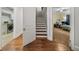Basement with hardwood floors, laundry room, and bedroom access at 2195 Morgan Ne Rd, Marietta, GA 30066