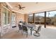 Relaxing covered patio with outdoor seating and wood beams at 2195 Morgan Ne Rd, Marietta, GA 30066