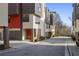 Street view of modern townhomes with red doors, clean lines, and contemporary architectural design at 504 Rankin Ne St # 4, Atlanta, GA 30308