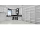 Modern white kitchen with stainless steel appliances, island and black backsplash at 2753 Camp Branch Rd, Buford, GA 30519
