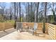 Wooden deck with modern railing and seating area at 1084 Fairburn Nw Rd, Atlanta, GA 30331
