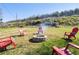 Relaxing backyard with firepit and seating area at 15 E Georgia Ave, Emerson, GA 30137
