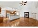 Open layout connecting kitchen and living room at 100 Pine Sandy Bank Dr, Canton, GA 30114