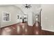 Open living space boasts hardwood floors, vaulted ceilings, and a modern, bright kitchen at 530 Bolton Nw Rd, Atlanta, GA 30331