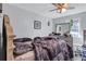 Bedroom with a double bed and ceiling fan at 4646 Biffle Rd, Stone Mountain, GA 30088