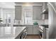 Well-lit kitchen featuring stainless steel appliances and light gray cabinetry at 607 Broadview Ter, Atlanta, GA 30324