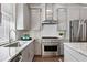 Modern kitchen featuring stainless steel appliances, granite countertops, and subway tile backsplash at 607 Broadview Ter, Atlanta, GA 30324