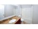 Bathroom with granite countertop, single sink, and shower/tub combo at 3301 Cascade Parc Blvd, Atlanta, GA 30311