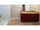 Bathroom with double vanity, granite countertop, and tiled floor at 3301 Cascade Parc Blvd, Atlanta, GA 30311