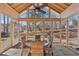 Relaxing screened porch with wood ceiling and seating at 4035 Powerscourt Pl, Suwanee, GA 30024