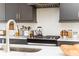 Features of the kitchen stove area with stainless steel hood and modern design at 1371 Walking Way, Atlanta, GA 30316