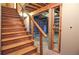 Basement stairway of unfinished basement, showing railing and supporting framework at 2265 Pine Point Dr, Lawrenceville, GA 30043