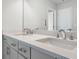 Bathroom with double vanity and white countertop at 702 Smokey Quartz Way, Kennesaw, GA 30144