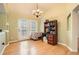 Inviting dining area with chandelier lighting and French doors leading to the outside at 1342 Orchard Park Dr, Stone Mountain, GA 30083