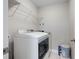 Laundry room with washer, dryer, wire rack and paint supplies at 25213 Plantation Ne Dr # 25213, Atlanta, GA 30324