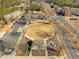 Aerial shot of community green space, playground, gazebo, and sidewalks at 244 Hiawassee Dr, Woodstock, GA 30188