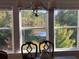 Dining room view featuring large windows overlooking the lake at 4380 Serenity Lake Dr, Cumming, GA 30028