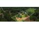 Aerial view of property showcasing a house nestled in a wooded lot at 915 Rocky Creek Rd, Hampton, GA 30228