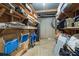 Well-organized basement storage area with shelving units at 915 Rocky Creek Rd, Hampton, GA 30228