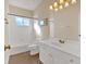 Clean bathroom with white vanity, tub, and shower at 521 James Ridge Ln, Stockbridge, GA 30281