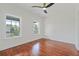 Bedroom with wood floors and windows at 4566 Town Manor Dr, Douglasville, GA 30135