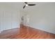 Bedroom with wood floors and closet at 4566 Town Manor Dr, Douglasville, GA 30135