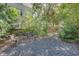 Relaxing backyard retreat with gravel, shade trees, and elegant benches, ideal for outdoor living at 259 14Th Ne St # 104, Atlanta, GA 30309