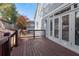 Exterior home view showing wood deck with wood railing, french doors, and backyard view at 2956 Silver Hill Se Ter, Atlanta, GA 30316