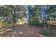 Leafy backyard with a stone path leading to a small shed at 744 Dean Way, Lawrenceville, GA 30044