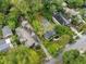 Overhead view of a home surrounded by lush trees and neighboring houses at 645 Cumberland Rd, Atlanta, GA 30306