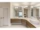 Bathroom with double sinks, modern cabinetry, and large vanity mirror at 5964 Reddington Way, Sandy Springs, GA 30328