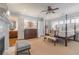 Bedroom with fireplace, four-poster bed, and access to the ensuite bathroom at 3631 Habersham Nw Rd, Atlanta, GA 30305