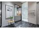 Modern main bathroom with elegant marbled walk-in shower and dual vanities at 3630 Peachtree Ne Rd # 3401, Atlanta, GA 30326