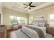 A spacious and bright main bedroom boasts a trey ceiling, large windows, and stylish décor at 1365 Hawthorne Se Ave, Smyrna, GA 30080