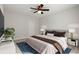 Cozy bedroom with ceiling fan and plush bedding that offers a relaxing retreat at 2865 Lenox Ne Rd # 410, Atlanta, GA 30324
