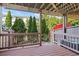 Relax on the back deck overlooking a private yard surrounded by lush trees and green foliage at 278 Goodson Nw Way, Atlanta, GA 30309