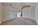 This bedroom features neutral carpeting, vaulted ceilings, double closets and plenty of natural light at 2822 Ward Lake Way, Ellenwood, GA 30294