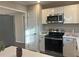 Modern kitchen features white cabinets, stainless steel appliances, and stylish countertops at 1055 Pinecrest Dr, Forest Park, GA 30297