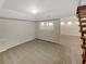 Finished basement area featuring neutral carpet and painted white walls ready for personalization at 3764 Cherokee Overlook Dr, Canton, GA 30115