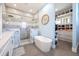 Modern bathroom features a walk-in shower, freestanding tub, and custom closet at 4115 Merritt Dr, Cumming, GA 30041