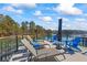 Lounge area on dock featuring comfortable seating and stunning views of the serene lake, perfect for relaxation and enjoyment at 4115 Merritt Dr, Cumming, GA 30041