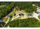 An aerial view of this house shows the property's layout with a large green yard, landscaping, and privacy at 1291 Pleasant Grove Church Rd, Villa Rica, GA 30180