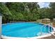 Above-ground pool with steps and ladder, situated on a wooden deck in a large backyard setting, provides a fun outdoor space at 4156 Holly Springs Rd, Rockmart, GA 30153